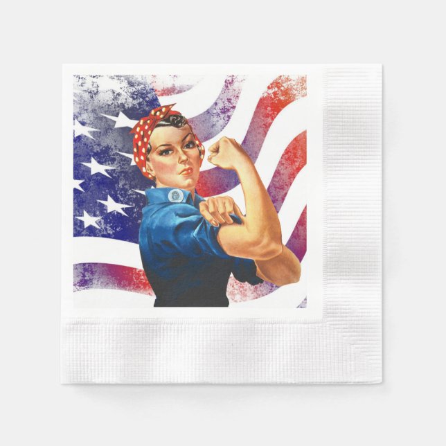 Happy Fourth of July Independant Woman Napkin (Front)