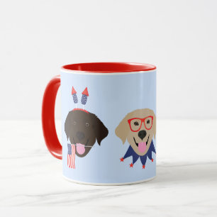 Happy Fourth Of July Labrador Retriever Dogs Mug