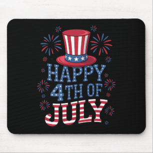 Happy Fourth Of July Patriotic American Flag Men W Mouse Mat