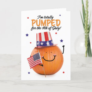 Happy Fourth of July Patriotic Pumpkin Holiday Card