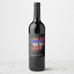 Happy Fourth of July Personalise Wine or Sparkling Label
