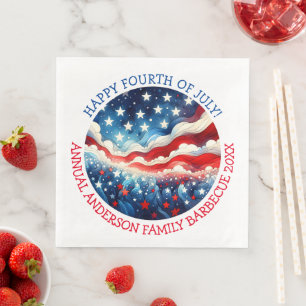 Happy Fourth of July Personalised Napkin