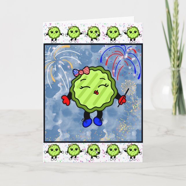 Happy Fourth of July Pickle | Funny Holiday Card (Front)