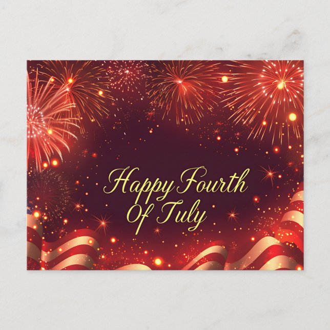 Happy Fourth Of July Postcard (Front)