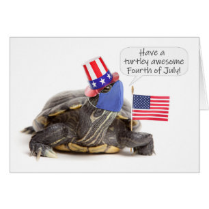 Happy Fourth of July Turtle in Face Mask Humour