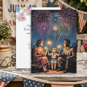 Happy Fourth of July with Custom Message  Vintage