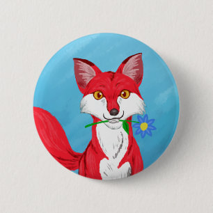 Happy Fox 6 Cm Round Badge