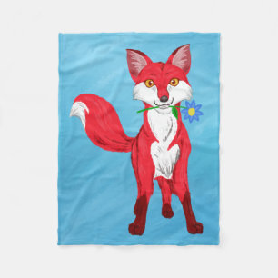 Happy Fox Fleece Blanket