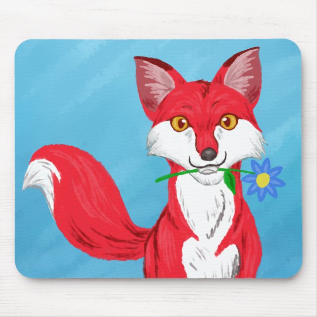 Happy Fox Mouse Mat (Front)