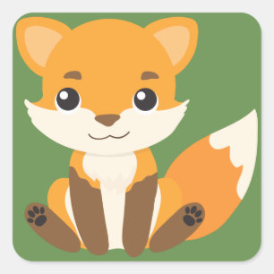 Happy Fox Square Sticker