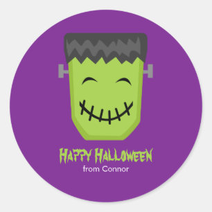 Happy Frankenstein Kids Halloween Classic Round Sticker
