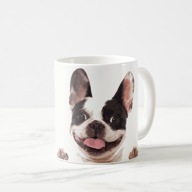 Happy French Bulldog Coffee Mug (Front Right)