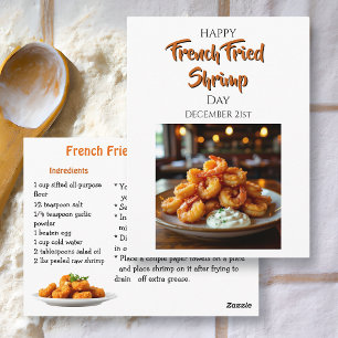 Happy French Fried Shrimp Day   Dec 21st Postcard