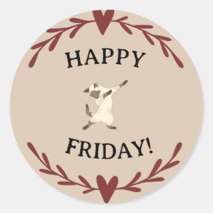 Happy Friday Classic Round Sticker