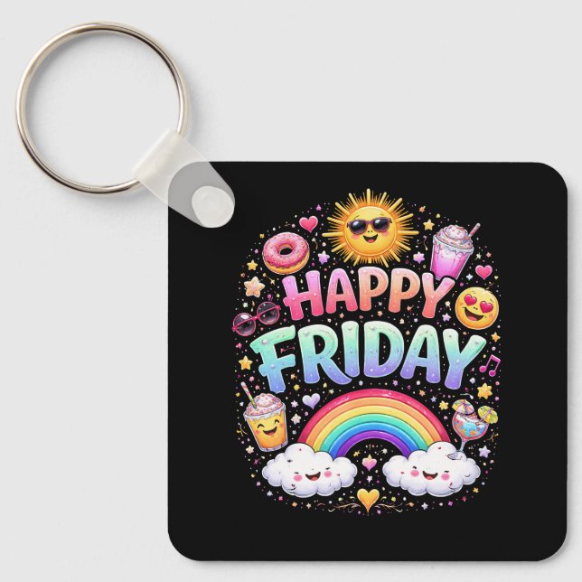 Happy Friday Key Ring (Front)