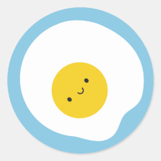 Happy Fried Egg Classic Round Sticker