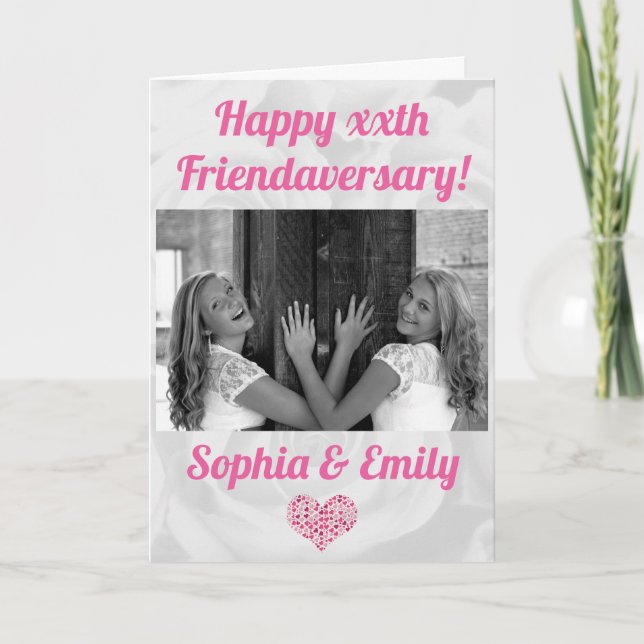 Happy Friendaversary Friendship Photo Card (Front)