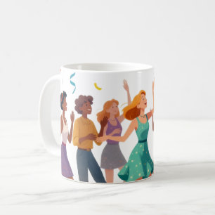 Happy Friends Dancing Party Celebration Coffee Mug