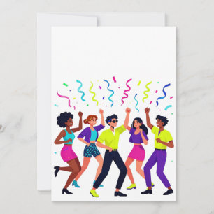 Happy Friends Dancing Party Celebration Invitation
