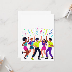 Happy Friends Dancing Party Celebration Invitation