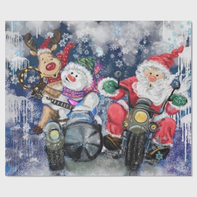 Happy Friends Funny Christmas Wrapping Paper (Flat)