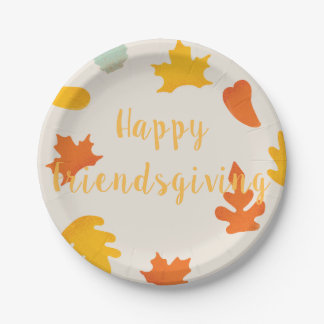 Happy Friends Giving Party Holiday Paper Plate