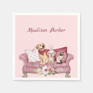 Happy Friends On The Couch Napkin