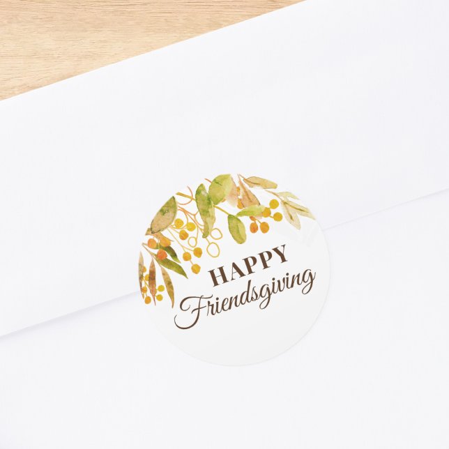 Happy Friendsgiving  Classic Round Sticker (Creator Uploaded)