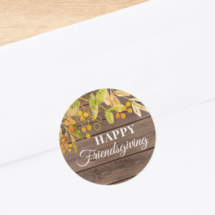Happy Friendsgiving Classic Round Sticker