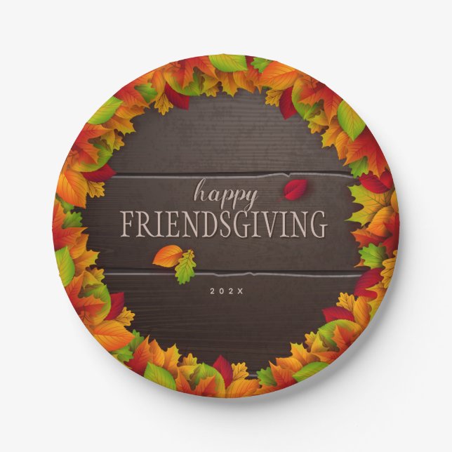 Happy Friendsgiving Personalised Paper Plate (Front)