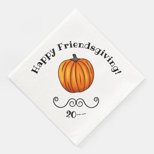 Happy Friendsgiving pumpkin simple Napkin (Corner)