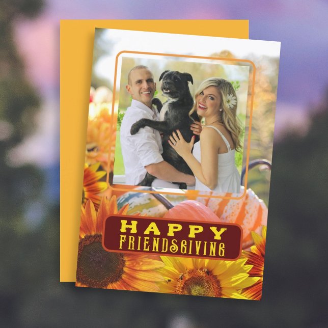 Happy Friendsgiving Sunflower Pumpkins Card (Creator Uploaded)