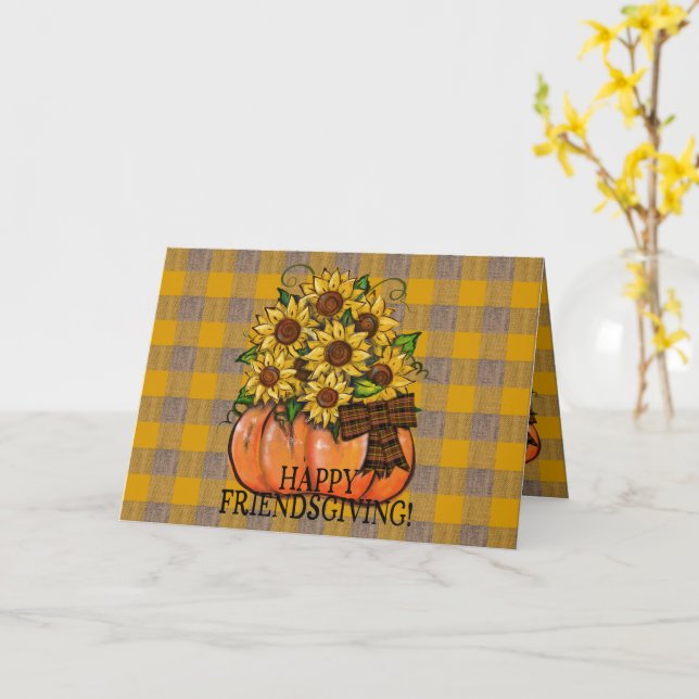 Happy Friendsgiving! | Sunflowers Pumpkin Card (Yellow Flower)