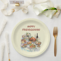 Happy Friendsgiving | Thanksgiving Paper Plates