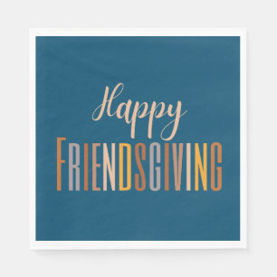 Happy Friendsgiving Thanksgiving Typography Fall Napkin