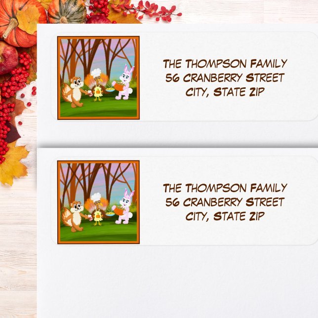 Happy Friendsgiving Turkey with Chipmunk, Rabbit (Creator Uploaded)