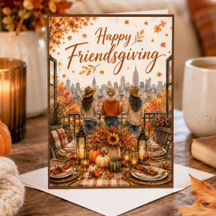 Happy Friendsgiving Urban Autumn Thanksgiving Card