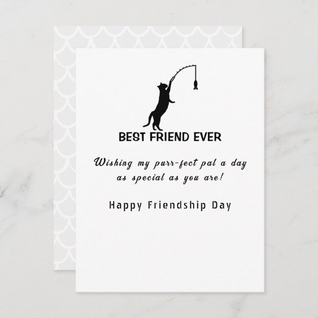 Happy Friendship Day Best Friend Ever fishing  Holiday Card (Front/Back)