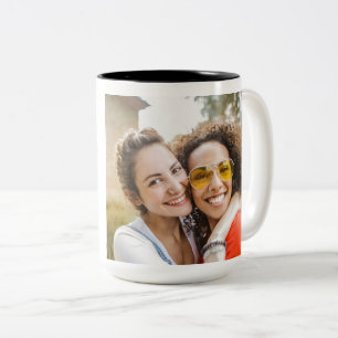 Happy Friendship Day BEST FRIEND EVER PHOTO  Two-Tone Coffee Mug
