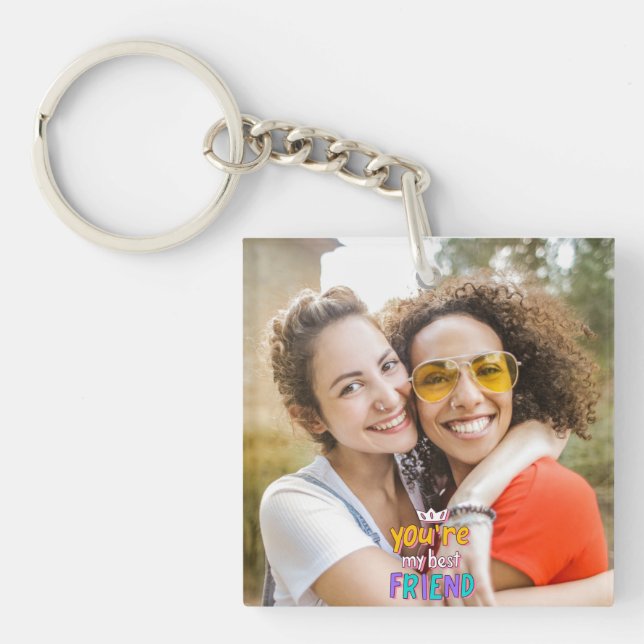 Happy Friendship Day BEST FRIEND PHOTO Key Ring (Front)