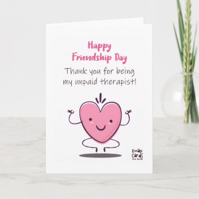 Happy Friendship Day - Cute Heart Card (Front)