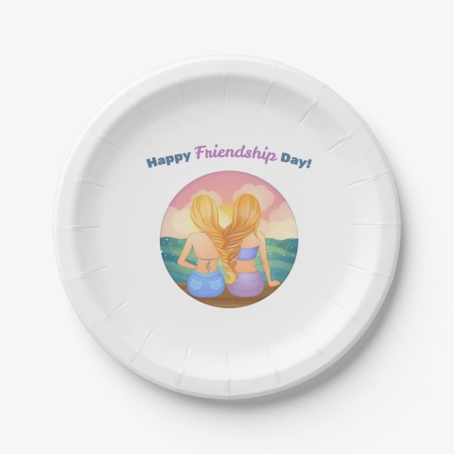 Happy friendship day paper plate (Front)