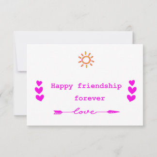 Happy friendship forever thank you card