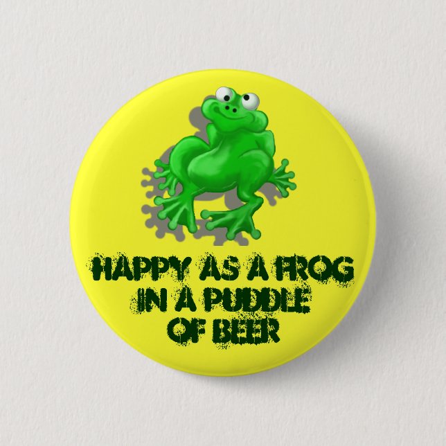 happy frog 6 cm round badge (Front)