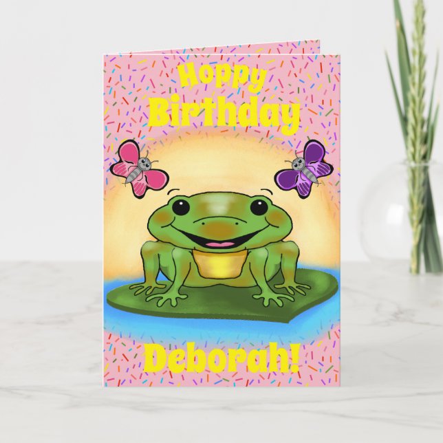 Happy Frog Birthday Card (Front)