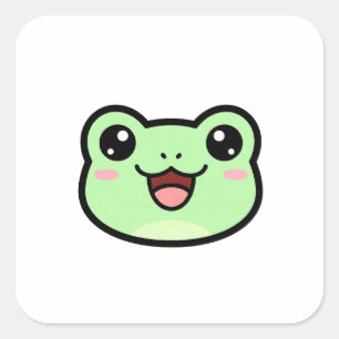 Happy Frog – Cute Kawaii Illustration Square Sticker