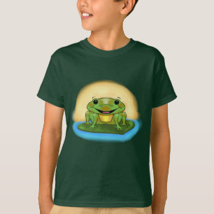Happy Frog Floating on a Lily Pad boys T-Shirt