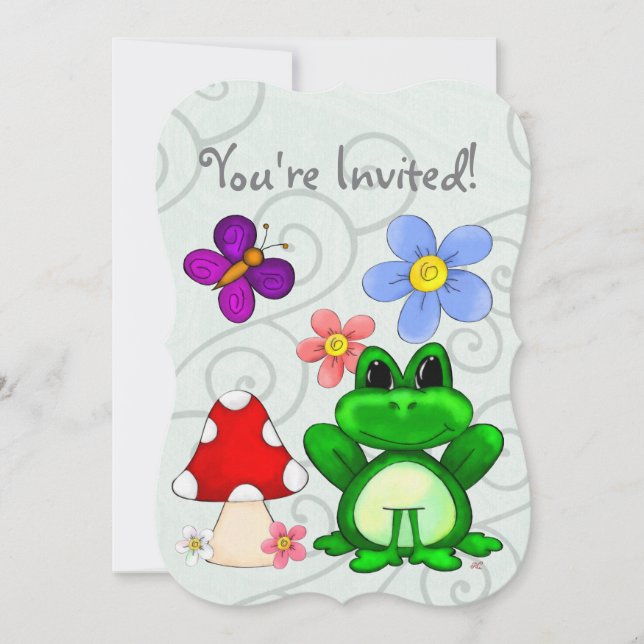 Happy Frog In Spring BIRTHDAY Invitation (Front)