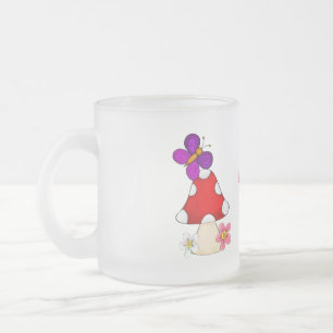 Happy Frog In Spring Frosted Glass Coffee Mug