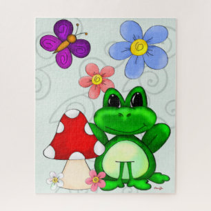 Happy Frog In Spring Jigsaw Puzzle